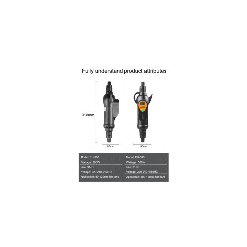 Adjustable External Aquarium Heater with LCD Digital Display 300W500W
