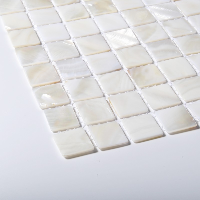 100% Natural Mother of Pearl Mosaic on Mesh Full White Color China Factory Direct Offer