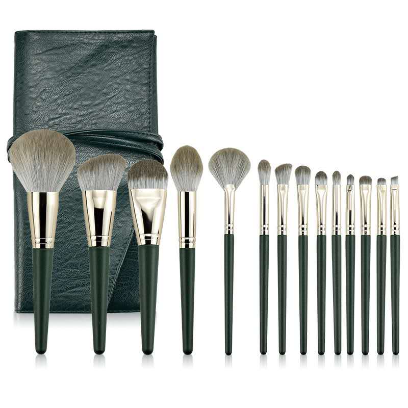 14 PCS Premium Makeup Brush Set Synthetic Hair Foundation Powder Blending Eye Shadows Face Kabuki Makeup Brushes