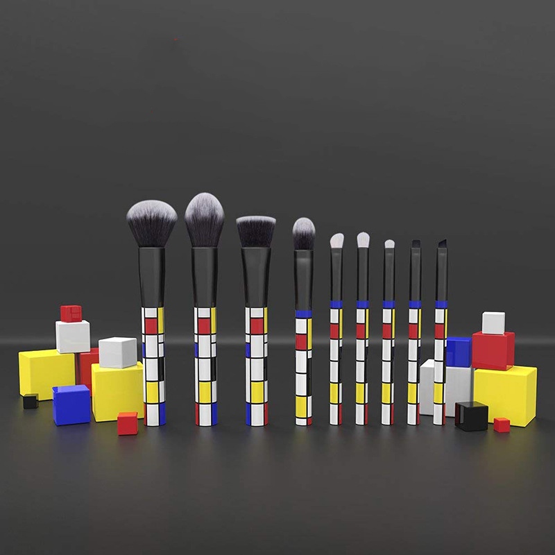 9PCS Magic Tube Makeup Brush Set Synthetic Hair Plastic Handle