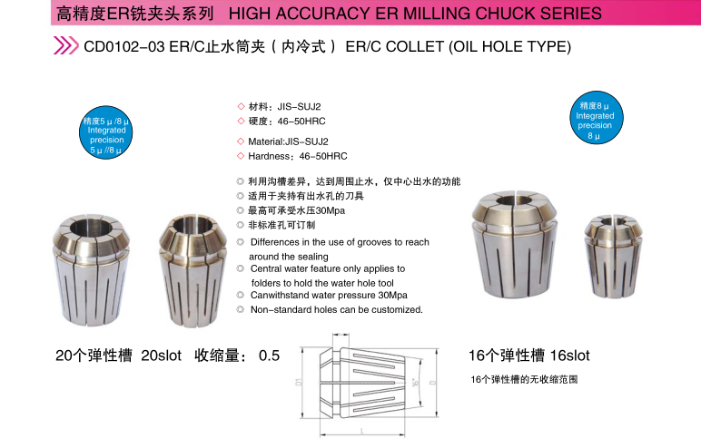 CNC tools DIN6499 ER11C Collet Oil Hole