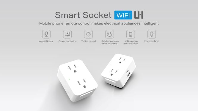 Lang Hong with sensor lamp WiFi remote control voice recognition smart socket