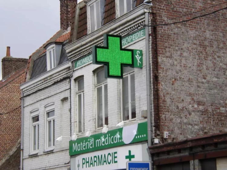 Cases of LED Pharmacy Cross Sign