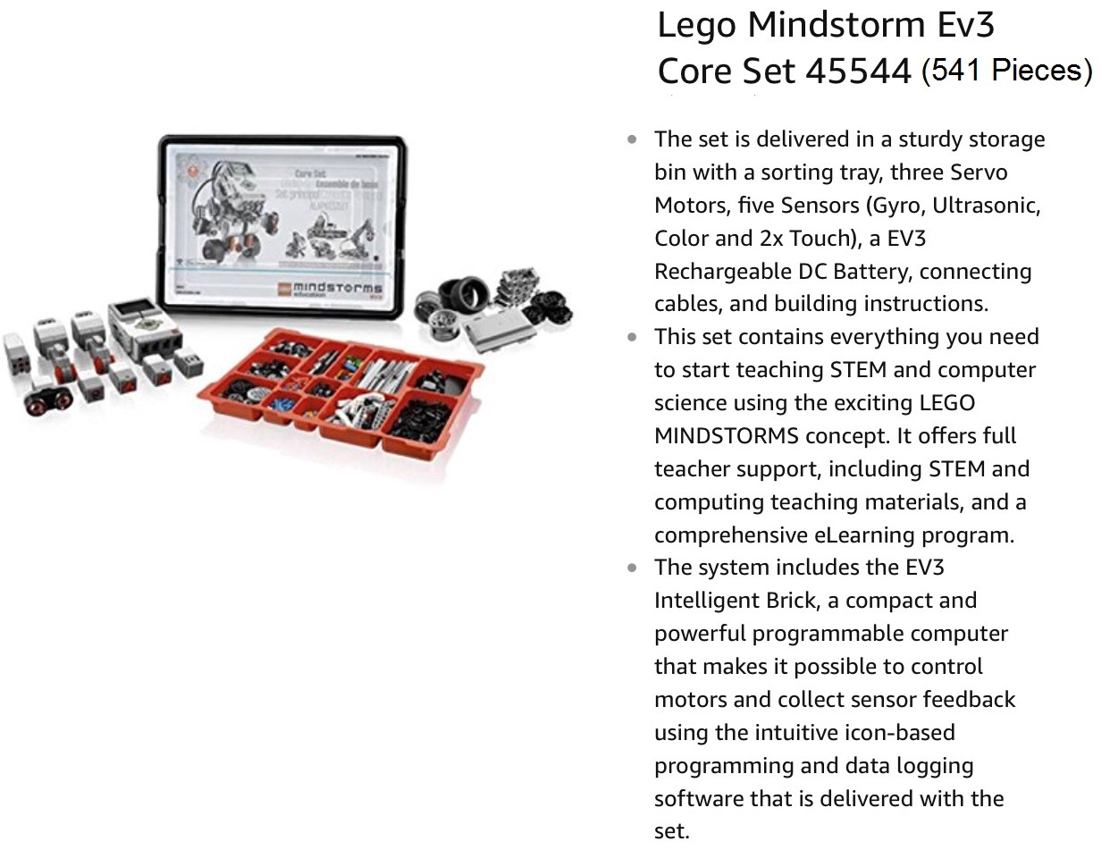 Original Lego Mindstorms 45544 Ev3 Core Set Charger 541 Pieces