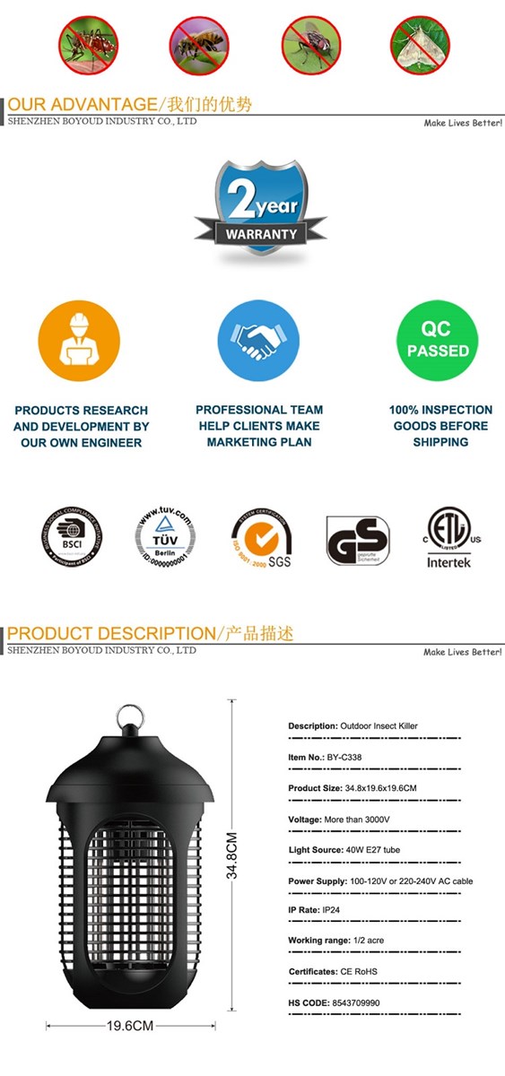 EPA Outdoor LED Portable Electric UV Light Insect Mosquito Killer Lamp