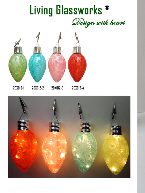 Feather paint colorful glass bulb