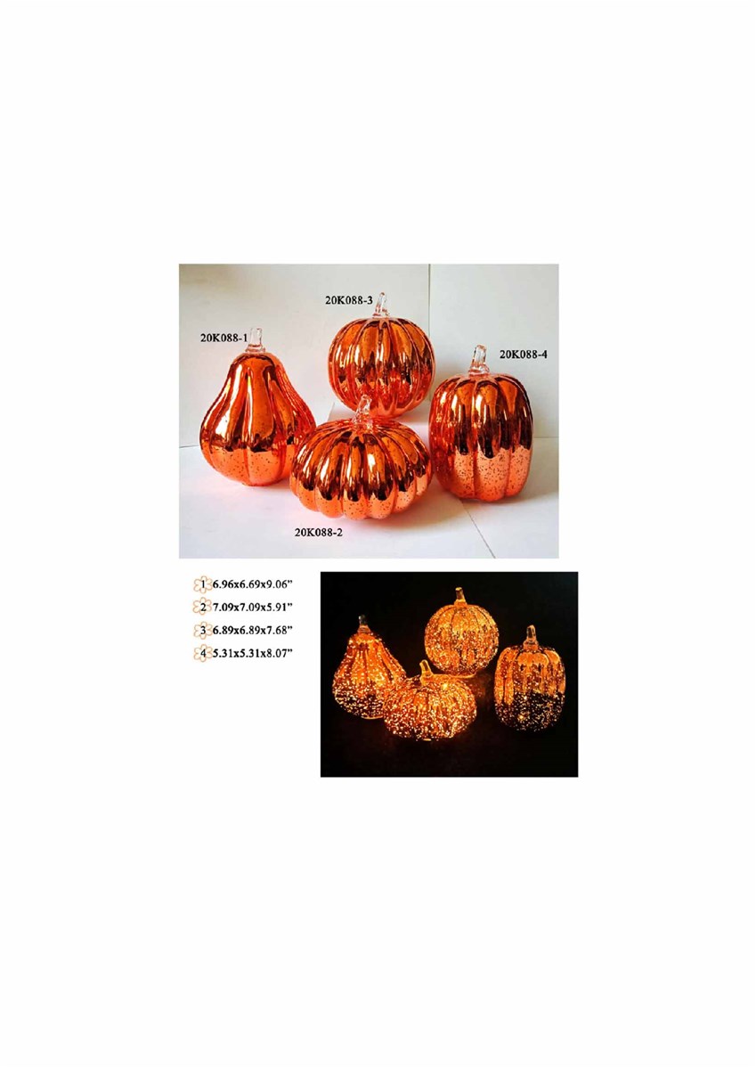 Glass pumpkin lantern light hollelween