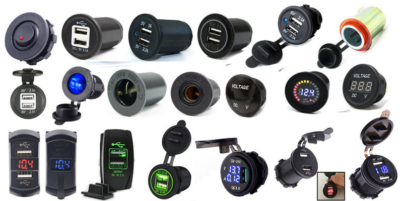 Type C USB Charger Socket PD 18W and QC 30 12V24V Car Power Outlet