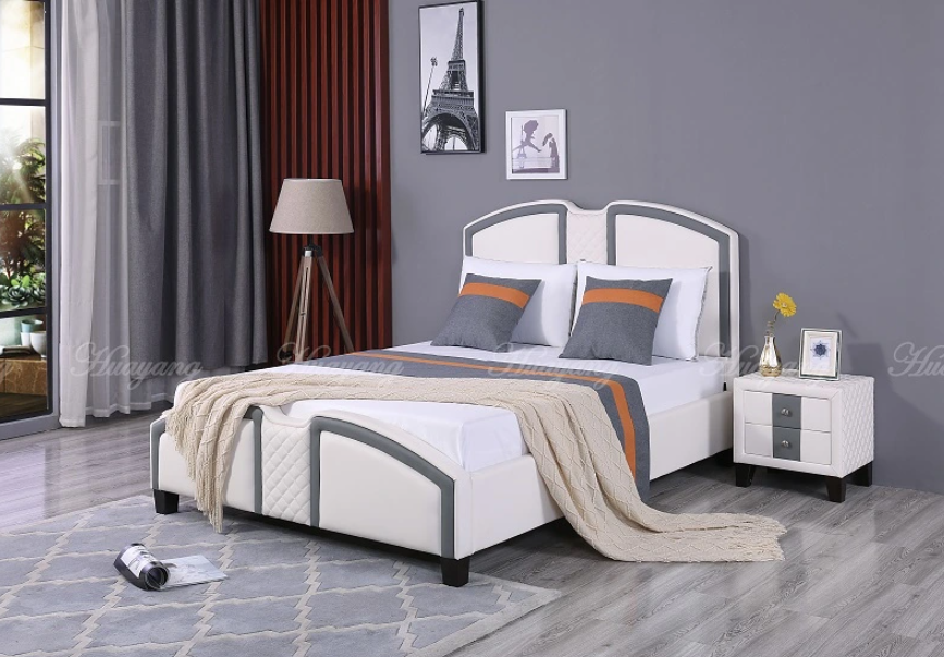European Style Leather Platform Bed