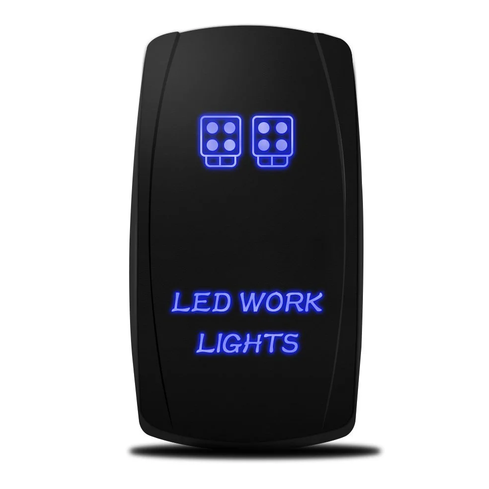 Universal 12V 24V Car Boat Caravan Rocker Switches Waterproof Rocker Switch Dual Blue LED Light