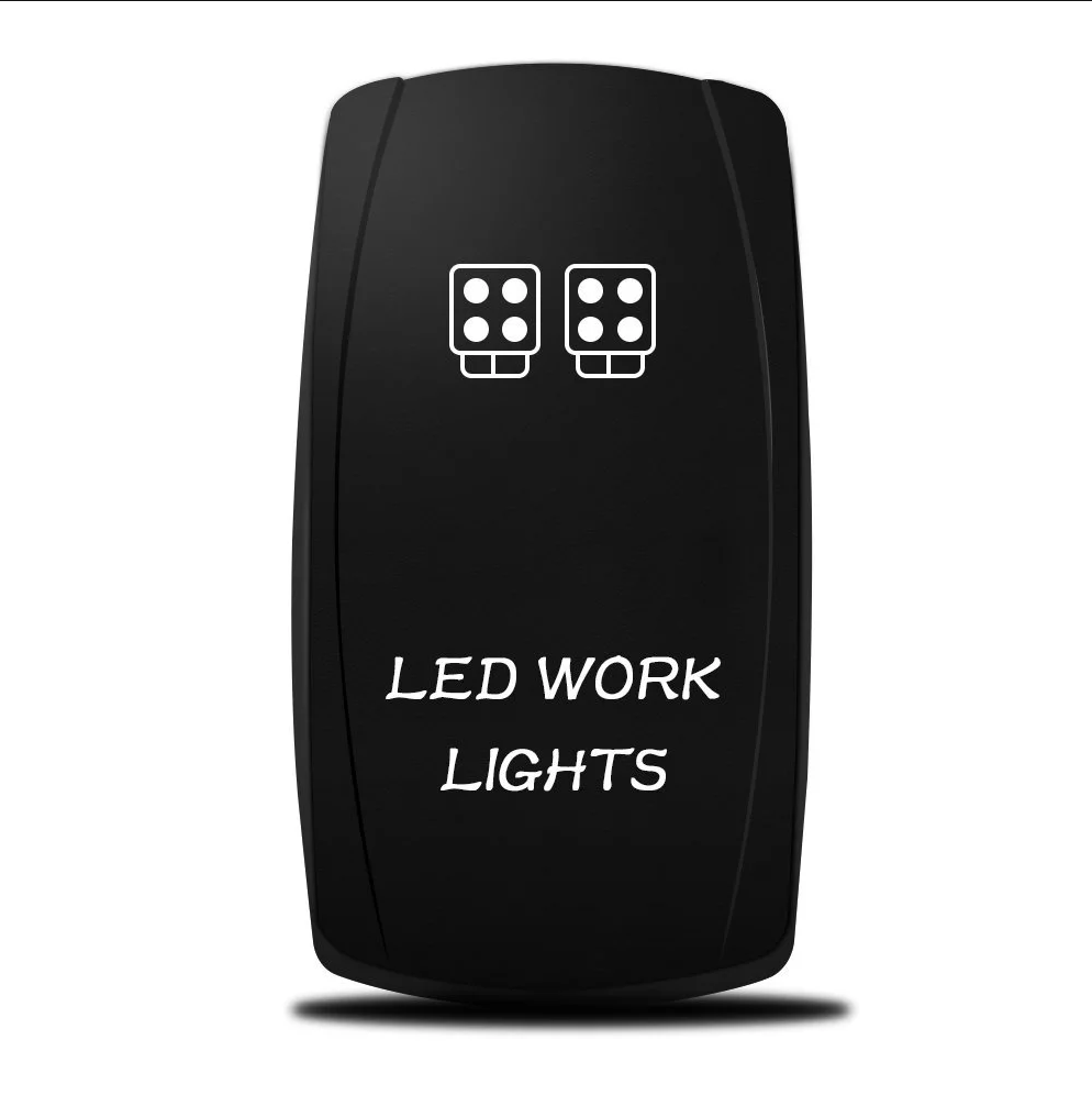 Universal 12V 24V Car Boat Caravan Rocker Switches Waterproof Rocker Switch Dual Blue LED Light