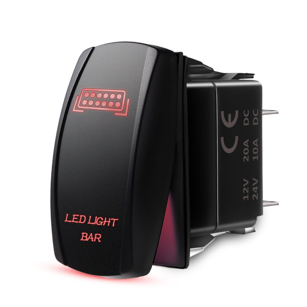 Universal 12V 24V Car Boat Caravan Rocker Switches Waterproof Rocker Switch Dual Blue LED Light