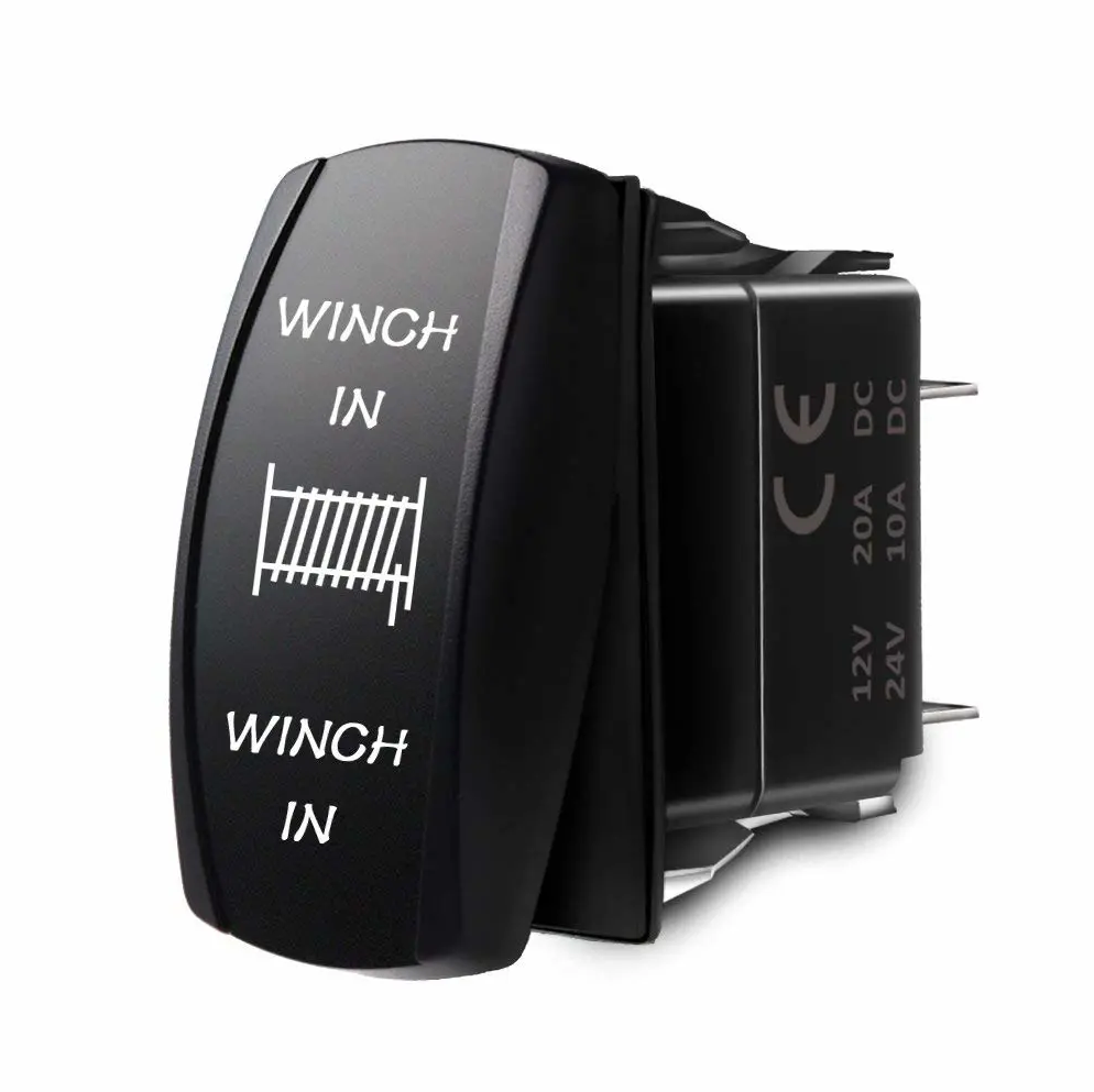 Universal 12V 24V Car Boat Caravan Rocker Switches Waterproof Rocker Switch Dual Blue LED Light