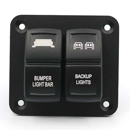 2 Gang Toggle Enclosed 12V Rocker Switch Panel LED Light for Car Boat RV Yacht Truck