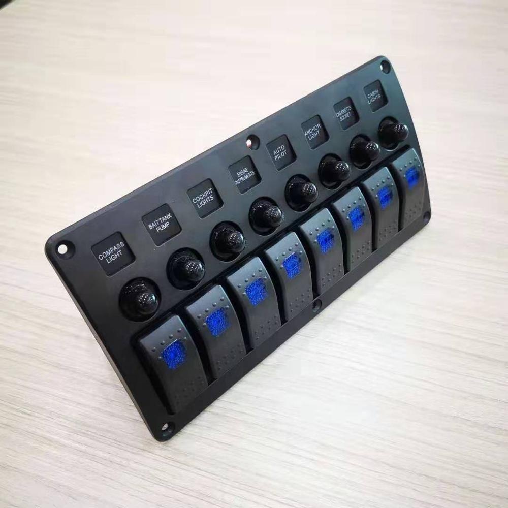 New Arrival Bus Car Air Rocker Switch Panel 8 Gang Air Rocker Switches