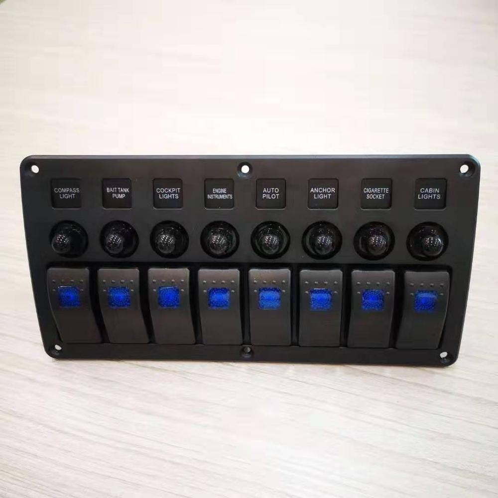 New Arrival Bus Car Air Rocker Switch Panel 8 Gang Air Rocker Switches