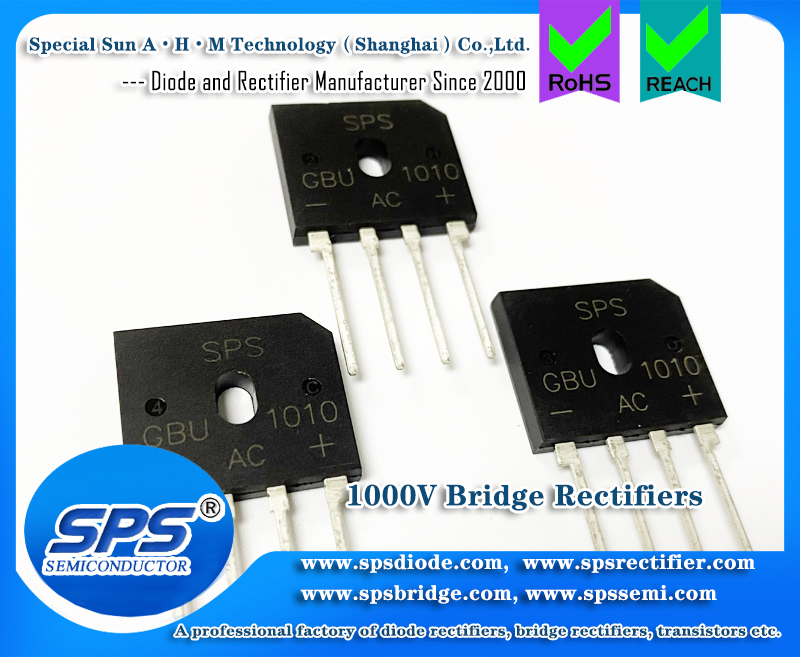 SPS 10A 1000V Glass Passivated Single Phase Bridge Rectifier Through Hole GBU1010