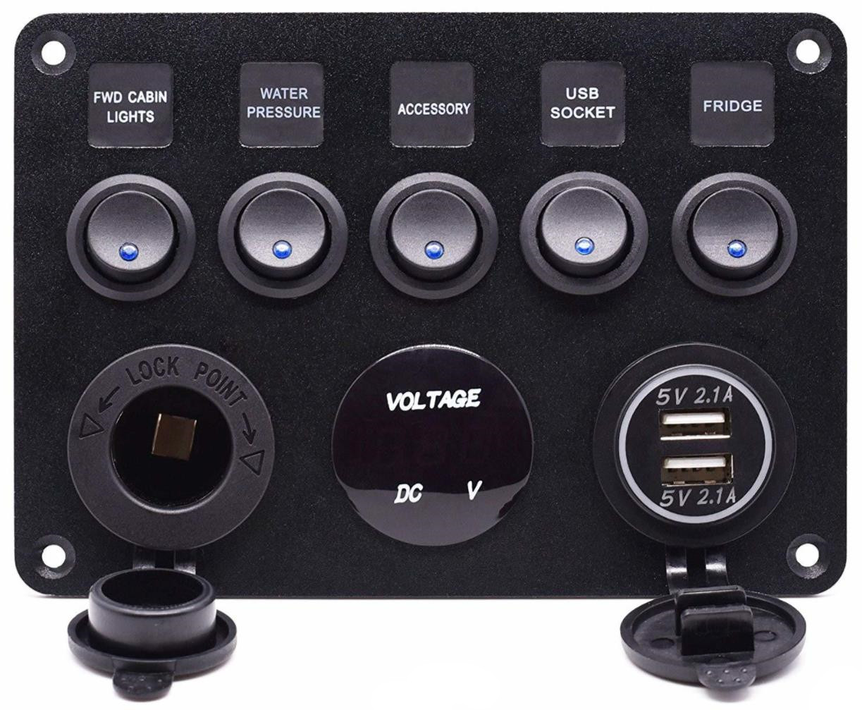 Waterproof LED Marine Switch Panel on off 12v marine auto rocker breaker panel mount