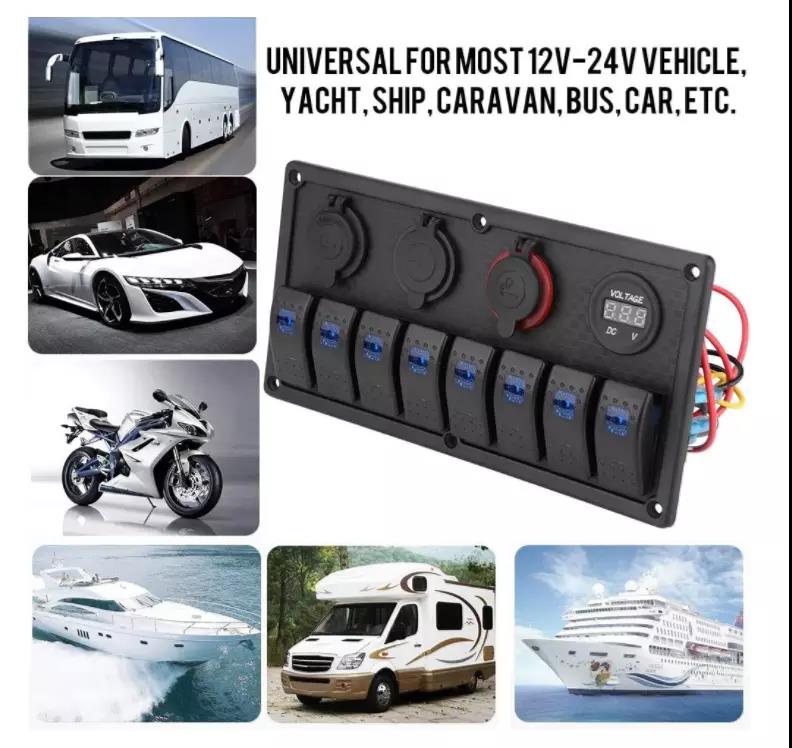 Waterproof LED Marine Switch Panel on off 12v marine auto rocker breaker panel mount