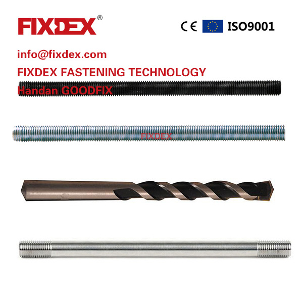 Blue white zinc plated Carbon steel threaded rod