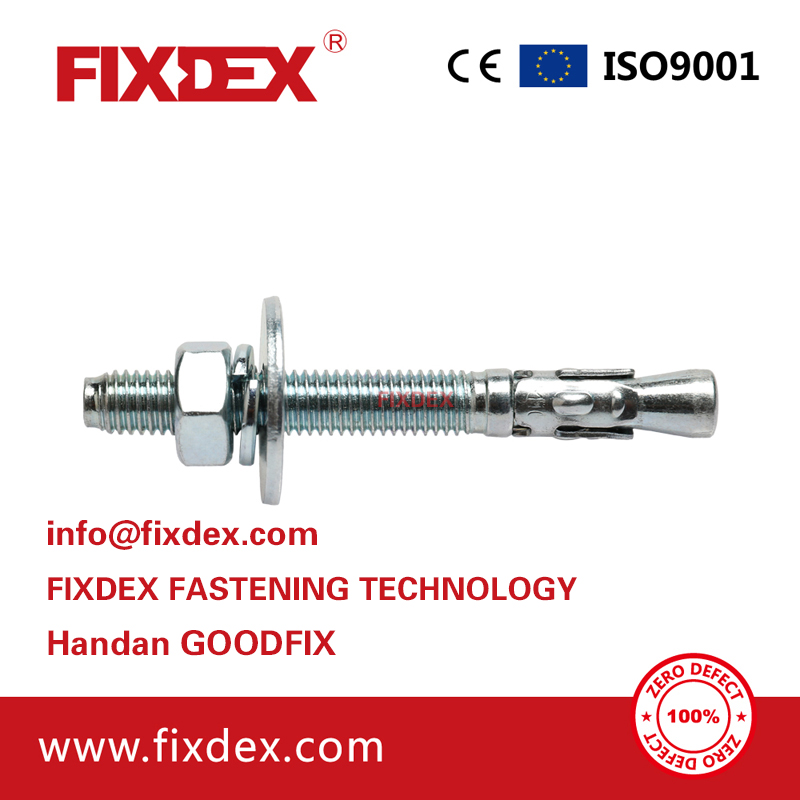 Carbon Steel Through Bolt zinc plate Wedge Anchor bolts