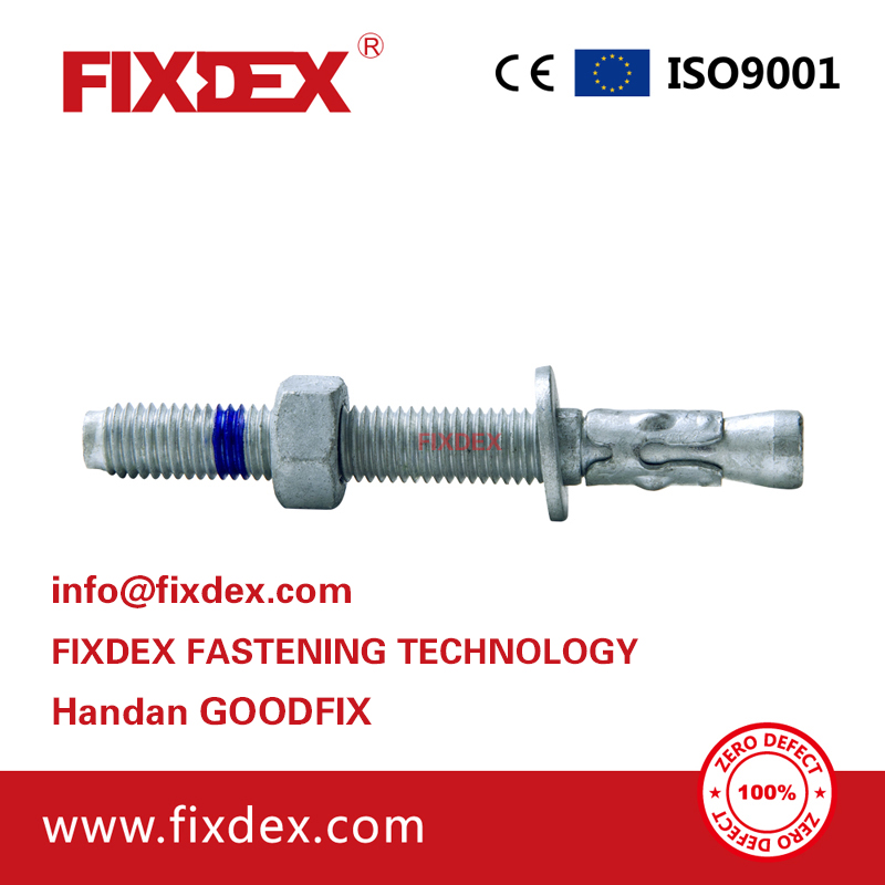High quality Carbon steel wedge anchor expansion anchor bolt blue white zinc plate wedge anchor through bolt