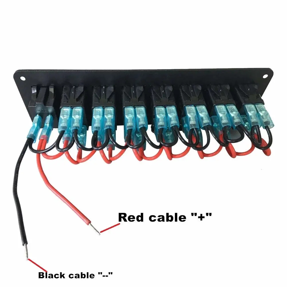 8 gang Rocker Switch Panel Dual USB Fast Charger with Voltmeter