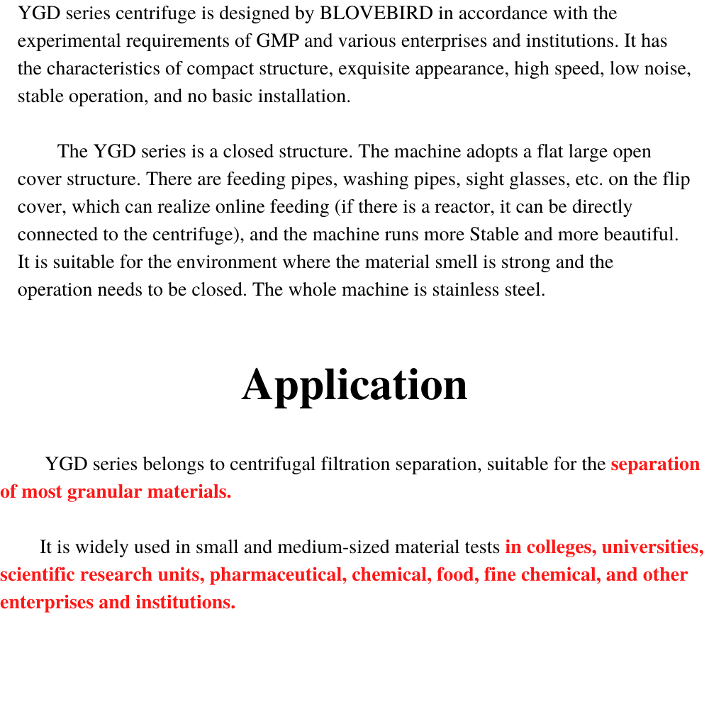 Blovebird Ygd Series Laboratory Centrifuge Machine for Solid Liquid Separation