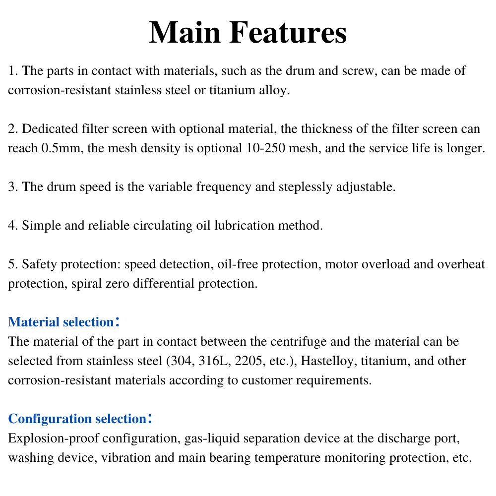 Blovebird LWL series Horizontal Salt refine Worm Screen Centrifuge