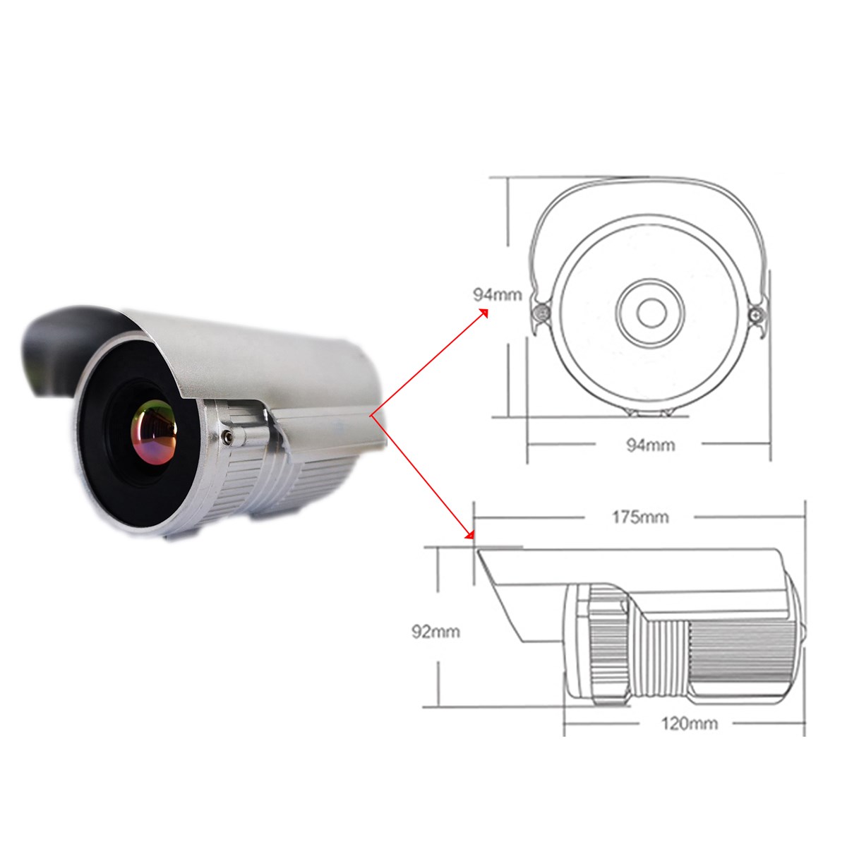 uncooled infrared thermal imaging cctv surveillance IP camera