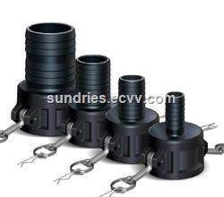 IBC Fittings DIN61 2 IBC Tank Adapter Plastic Drum CouplingAdaptor with 12 34 1 112134 and 2 Hose Barb