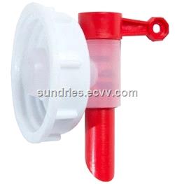 DN50 2 Inch S60x6 Thread IBC Tote Tank Adapter Cap Lid with Long 1 Plastic Tap Outlet Faucet