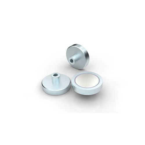 Flat Pot Magnet with Internal Threaded Bush