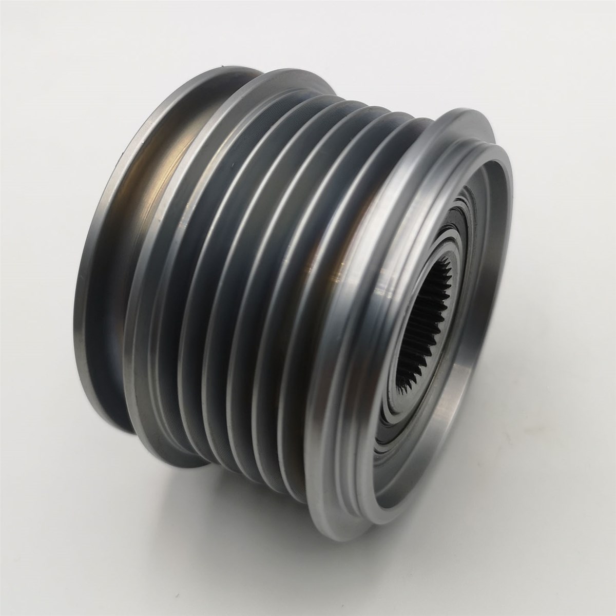 Overrunning alternator freewheel clutch pulley