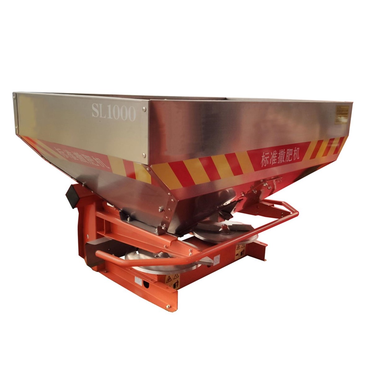 Farm tractor mounted stainless steel fertilizer spreaders