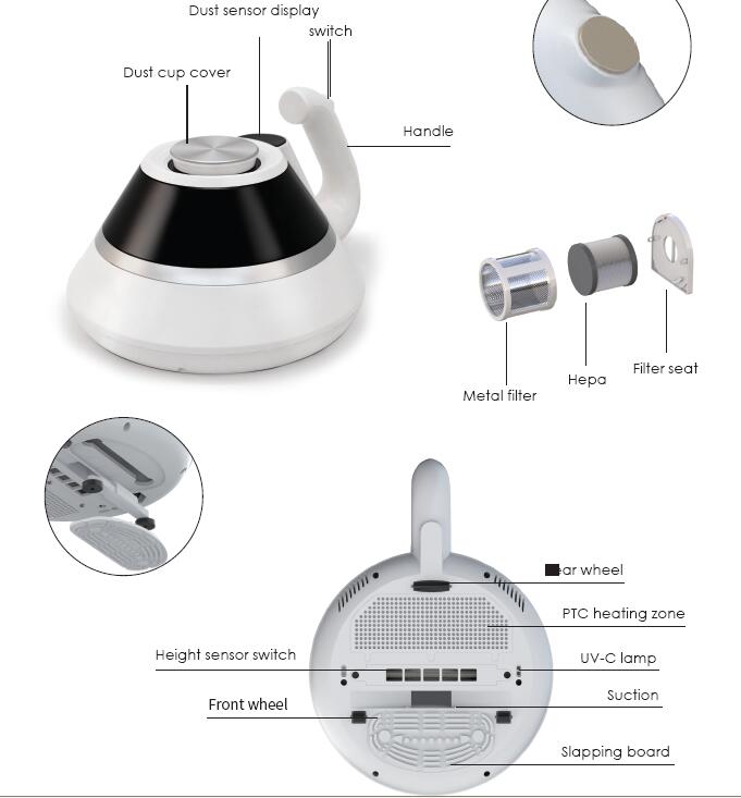Intelligent acarid cleanerSuction Anti winding Hair UV Light Sterilization Vacuum Cleaner Dust Mites Vacuum Cleaner