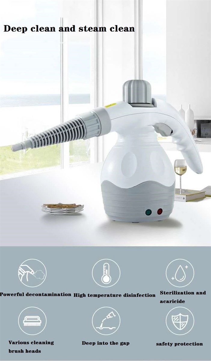 Electric Steam Cleaner Portable Handheld Steamer Household Home Office Room Cleaning Appliances Attachments Kitchen Brus
