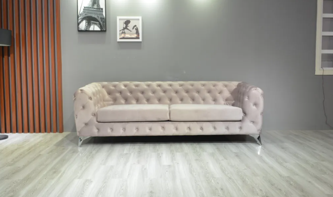 Glamorous Velvet Upholstered Sofa Couch