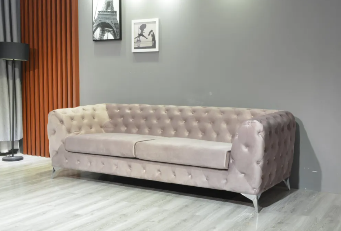 Glamorous Velvet Upholstered Sofa Couch