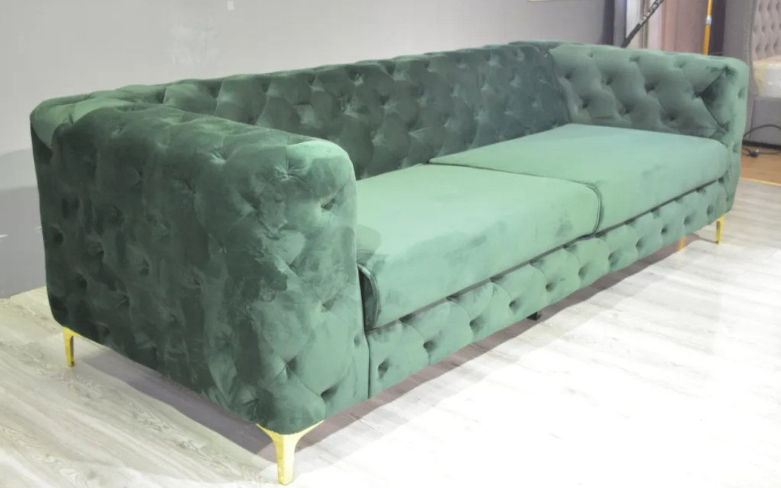Glamorous Velvet Upholstered Sofa Couch