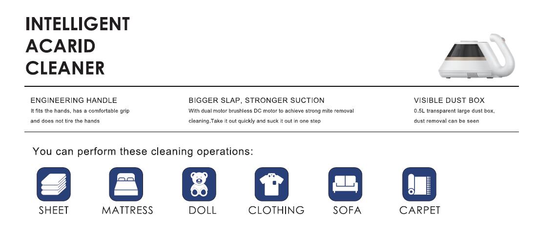 Intelligent acarid cleanerSuction Anti winding Hair UV Light Sterilization Vacuum Cleaner Dust Mites Vacuum Cleaner