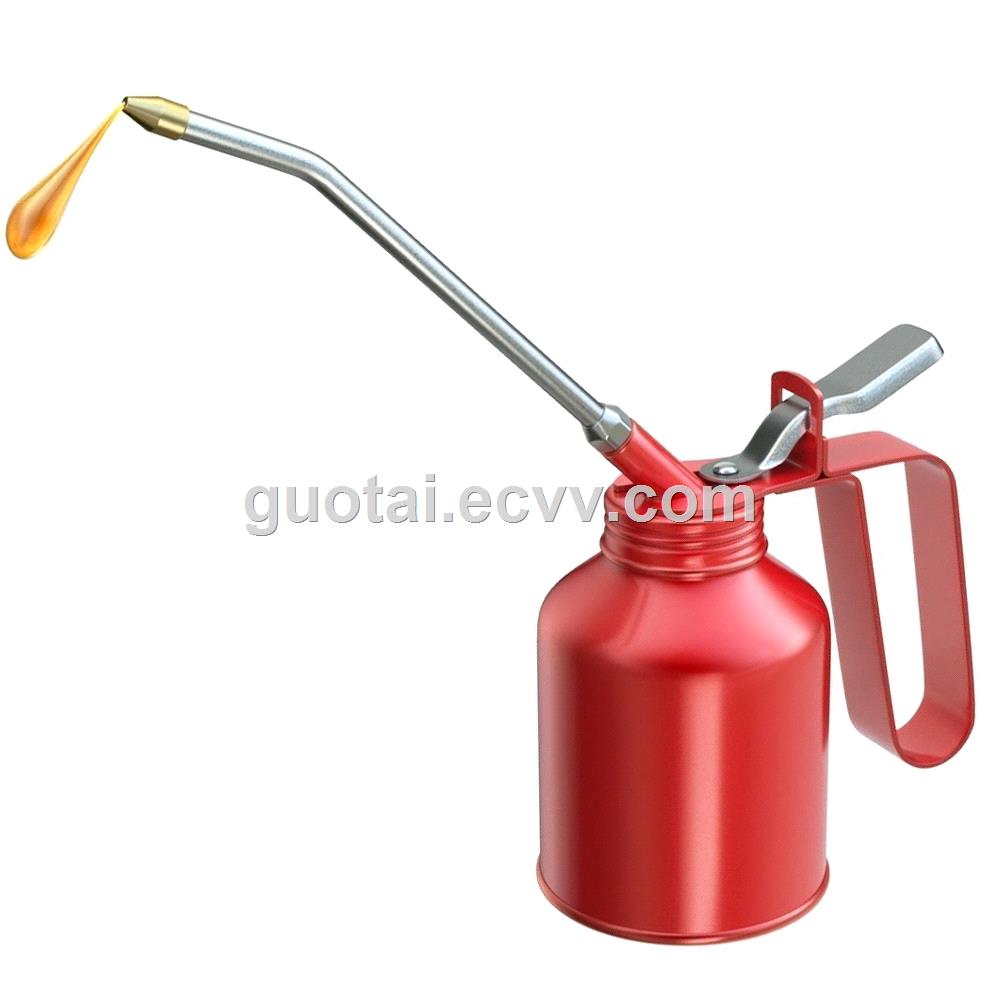 Metal Oiler Dispenser 250CC Hand Held Steel Lubricant Oil Can Hydraulic Finger Pump