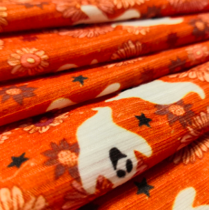 Halloween designs digital printed high quality soft touch knitted rib fabric polyester spandex