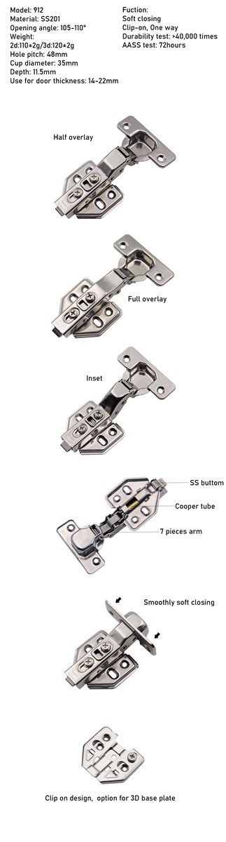 OEM factory hot sale stainless steel 201 cabinet hinge