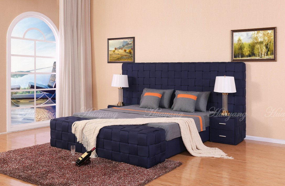 Big Size Fabric Bed Flat Bed Furniture from China Manufacturer