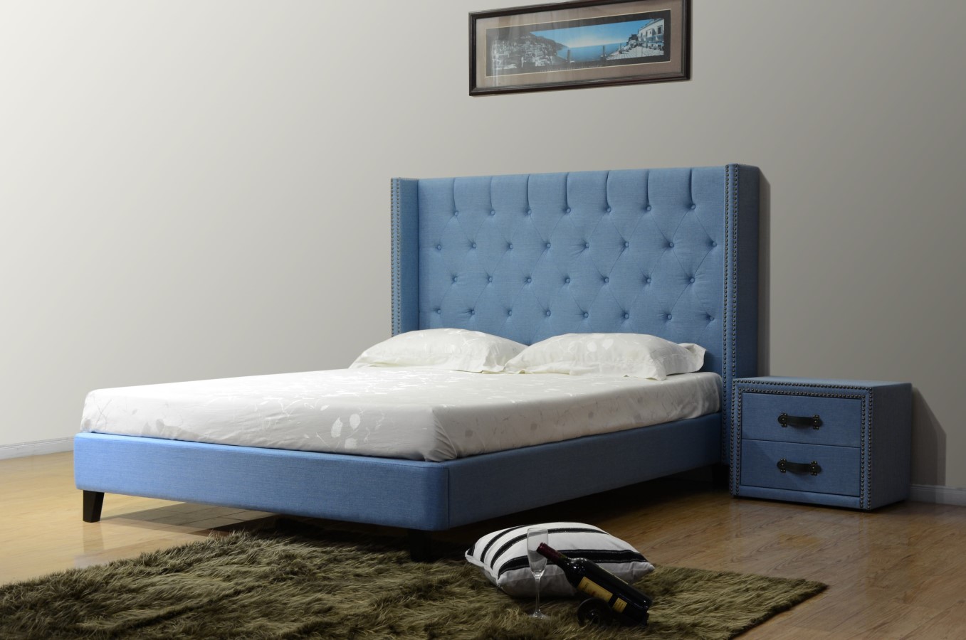 Upholstered Low Profile Standard Bed