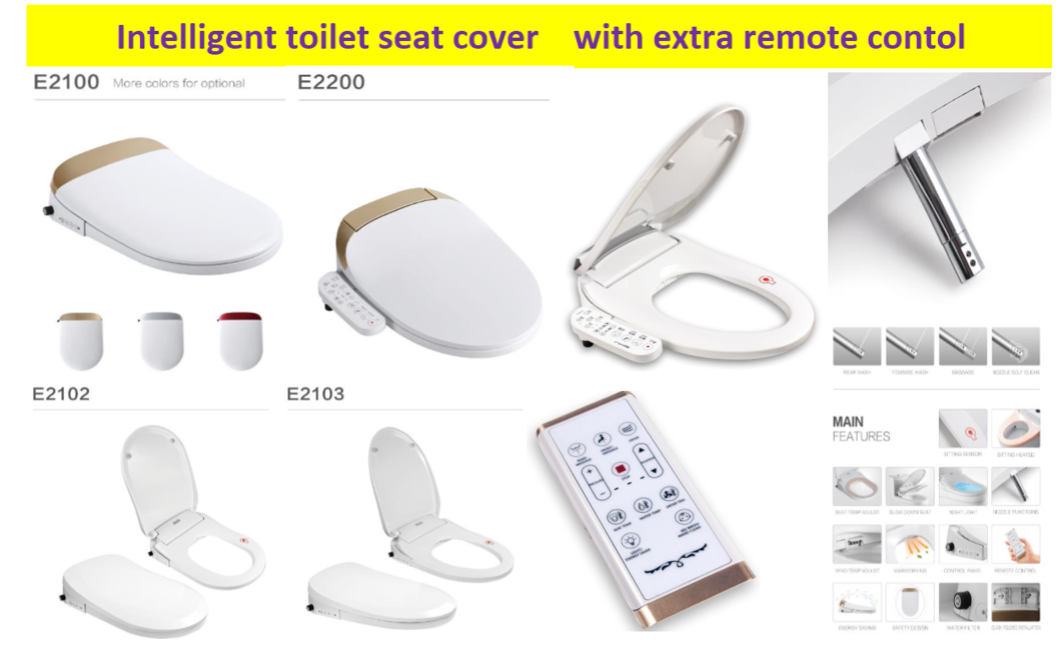 Bidet Electronic Cover Smart Electrical Heated Soft Closed Toilet Seat for bathroom