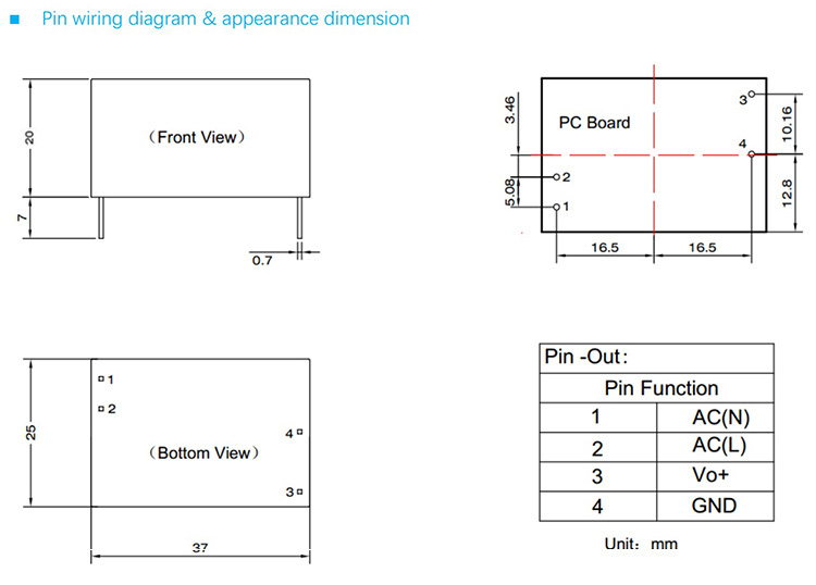 Small 5W 24V AC to DC Power Supply Module AP24N05Zero