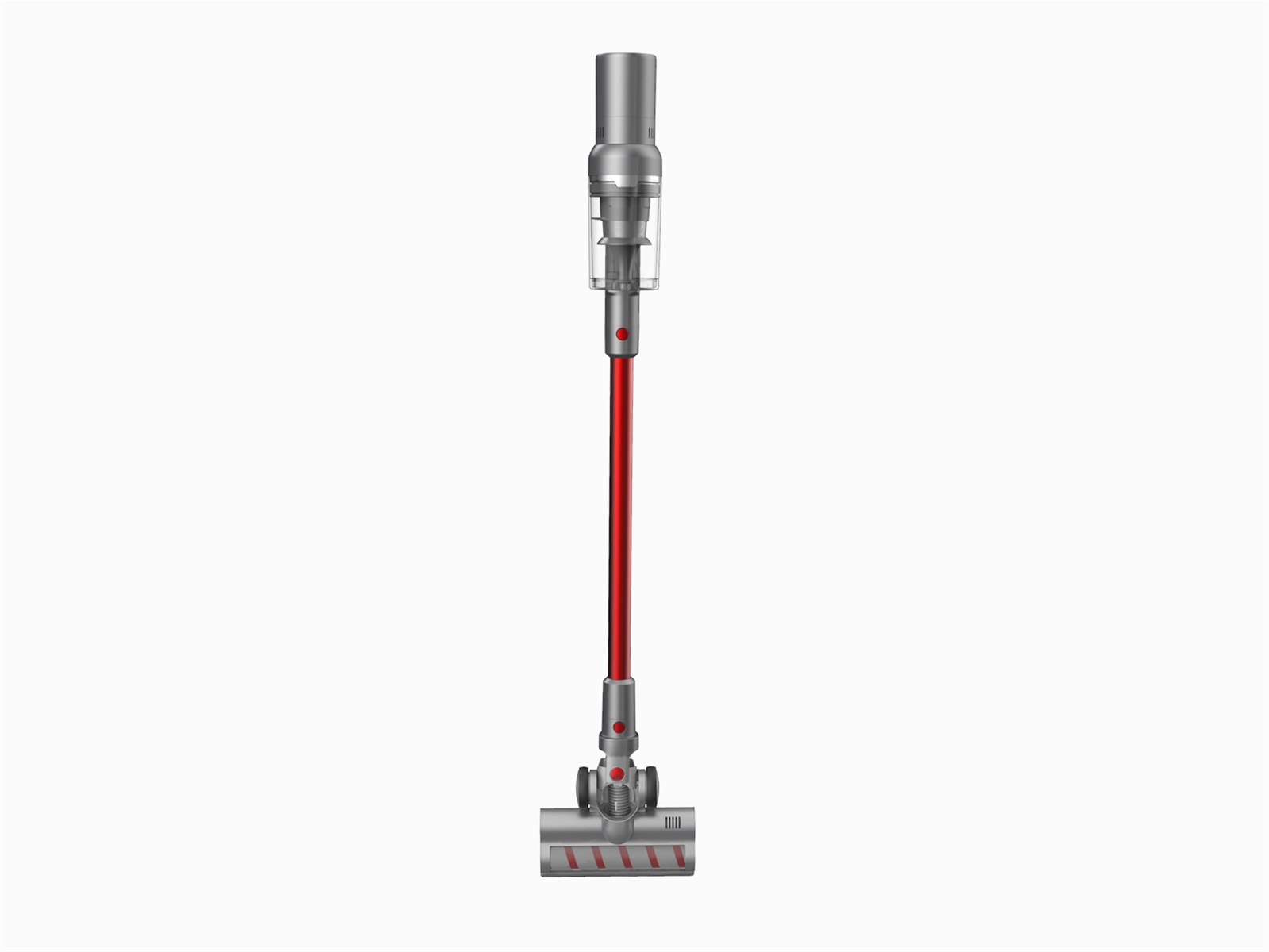 Cordless handheld vacuum cleaner with touching screen