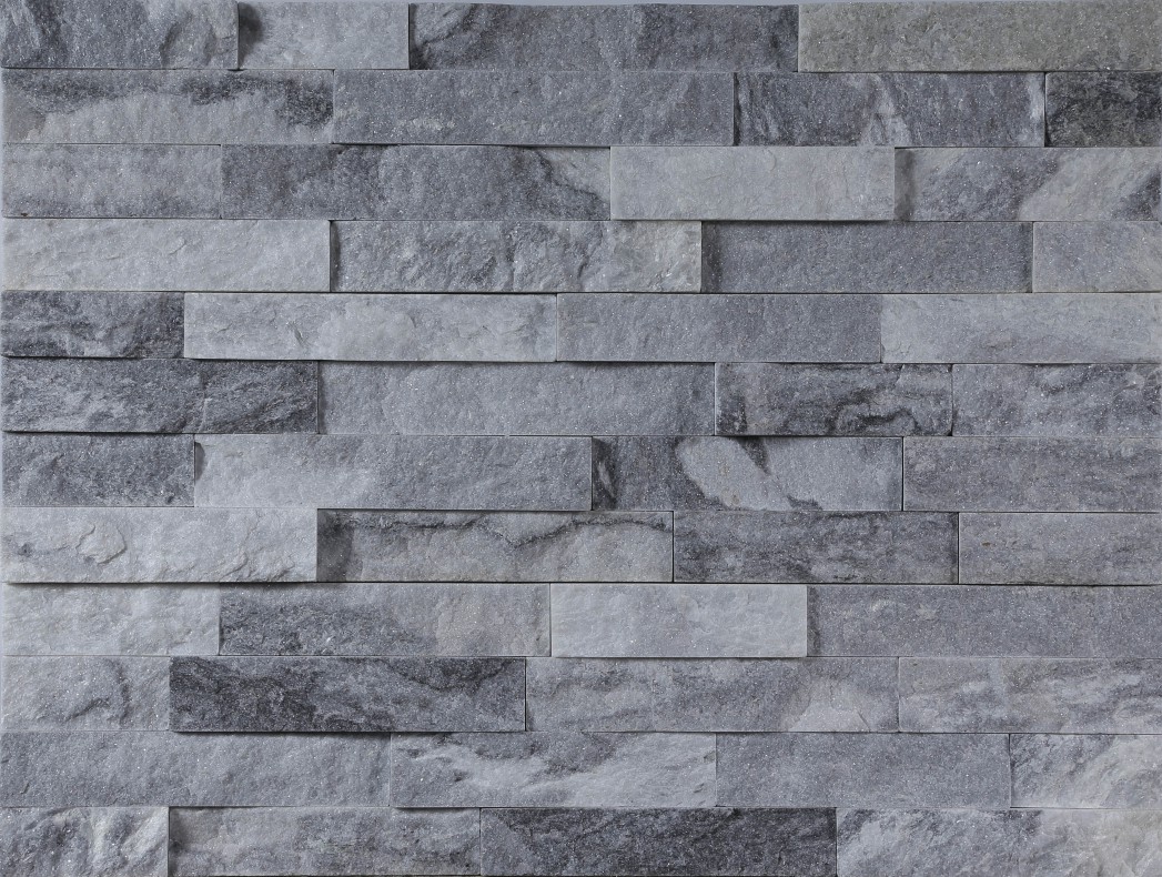 Cloudy grey quartz culture stone panel